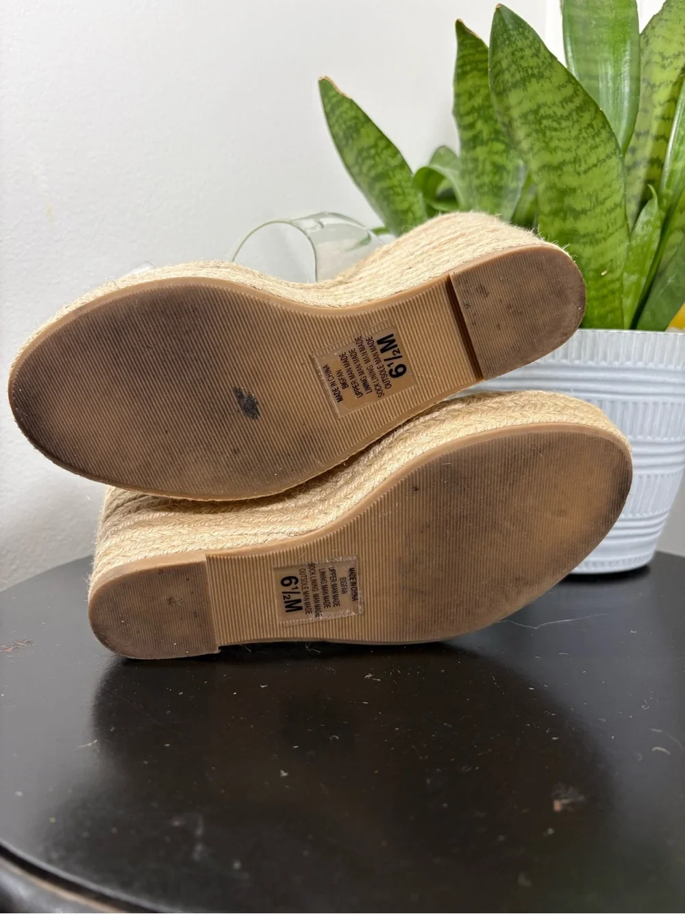 🥥 Coconuts by Matisse 🌴 Big Fan slip-on espadrille wedge with clear straps 6.5M - Picture 7 of 9